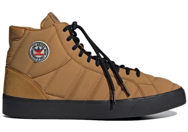 Зимние кроссовки Adidas Basket Profi высокие коричневые